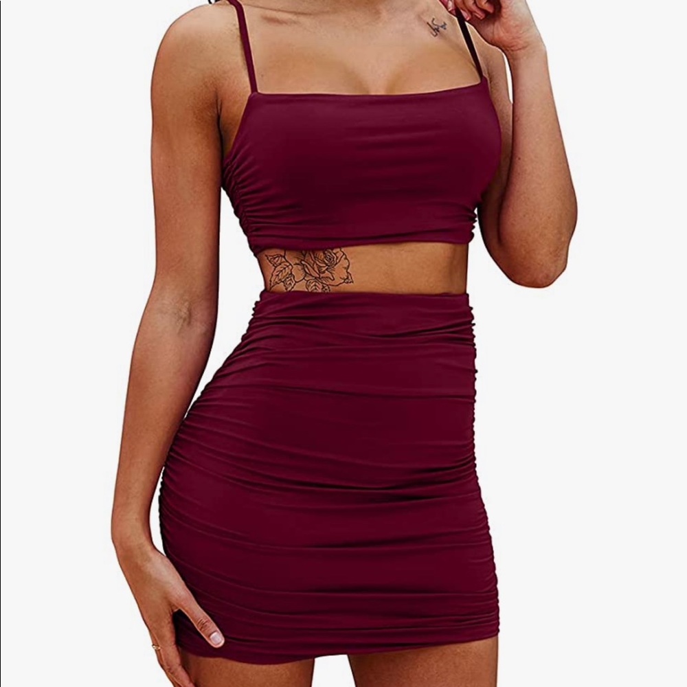 BRAND NEW Two Piece Maroon Dress (NWOT)